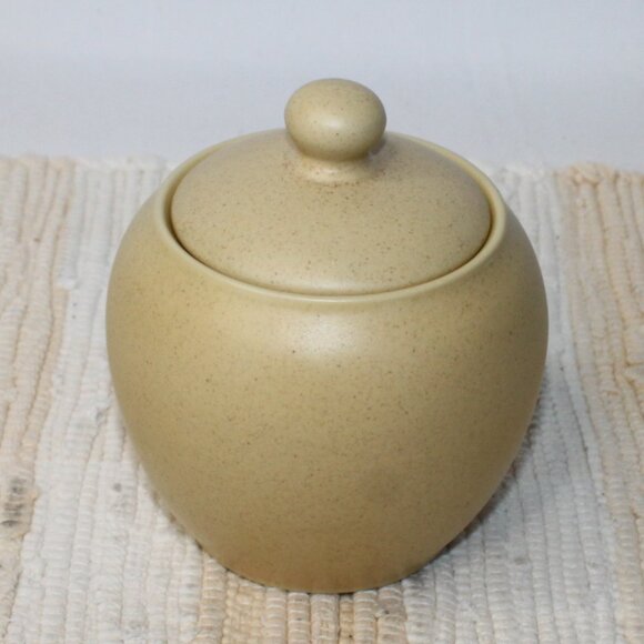 VTG NORITAKE COLORWAVE YELLOW CREAMER & COVERED SUGAR STONEWARE SPECKLED 8491 - Picture 7 of 13
